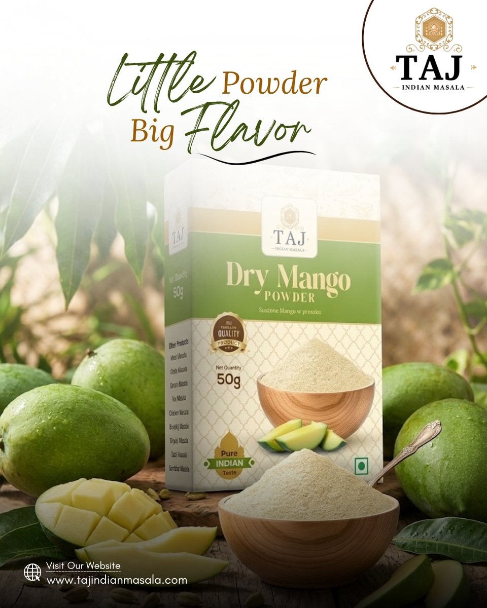tajindiangroup1's tweet image. Tangy Flavor Boost Magic ✨
Add zesty punch to dishes with rich dry mango powder, elevating everyday cooking instantly.😋🌿

Visit now for more information 👉tajindianmasala.com

#KitchenMagic #TangyTwist #Foodie #Powder #Mango #tajmasala #Cooking #Dry #Pickle #SpiceUpLife