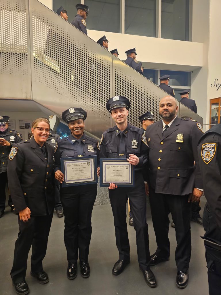 NYPD100Pct's tweet image. After completing an extensive training program, the newest graduates of the NYPD Auxiliary Unit are prepared to patrol the streets of #Rockaway. Congratulations are in order for Auxiliary Officers Andrei Shelekhov and Rosemarie Duggan Gulston.