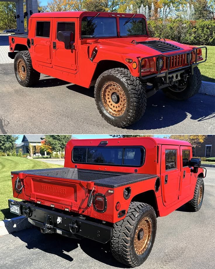 HappyMotorhead's tweet image. Would or Wouldn't? 2001 Hummer H1 4-Door Hardtop Pickup - military-derived beast, seats 4-5, extreme off-road capability, ~7,000-8,000 lbs, fuel ~8-12 mpg. Iconic and rare, but costly to run. You in? #Hummer #OffRoad