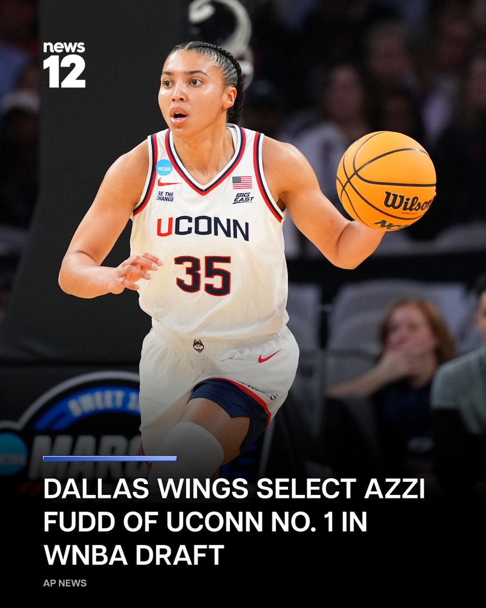 News12CT's tweet image. SPORTS NEWS: Azzi Fudd is on her way to Dallas as the No. 1 pick in the WNBA draft with a $500,000 payday waiting for the former UConn star.
 
#News12 #Connecticut #Sports #Basketball #WNBA

bit.ly/4tJ6EMj