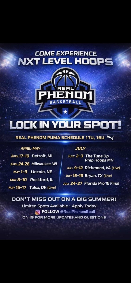 Suvankri's tweet image. Excited to play with @RealPhenomHoops on the Puma NXTPRO circuit! Here’s our season schedule. #keepgoing