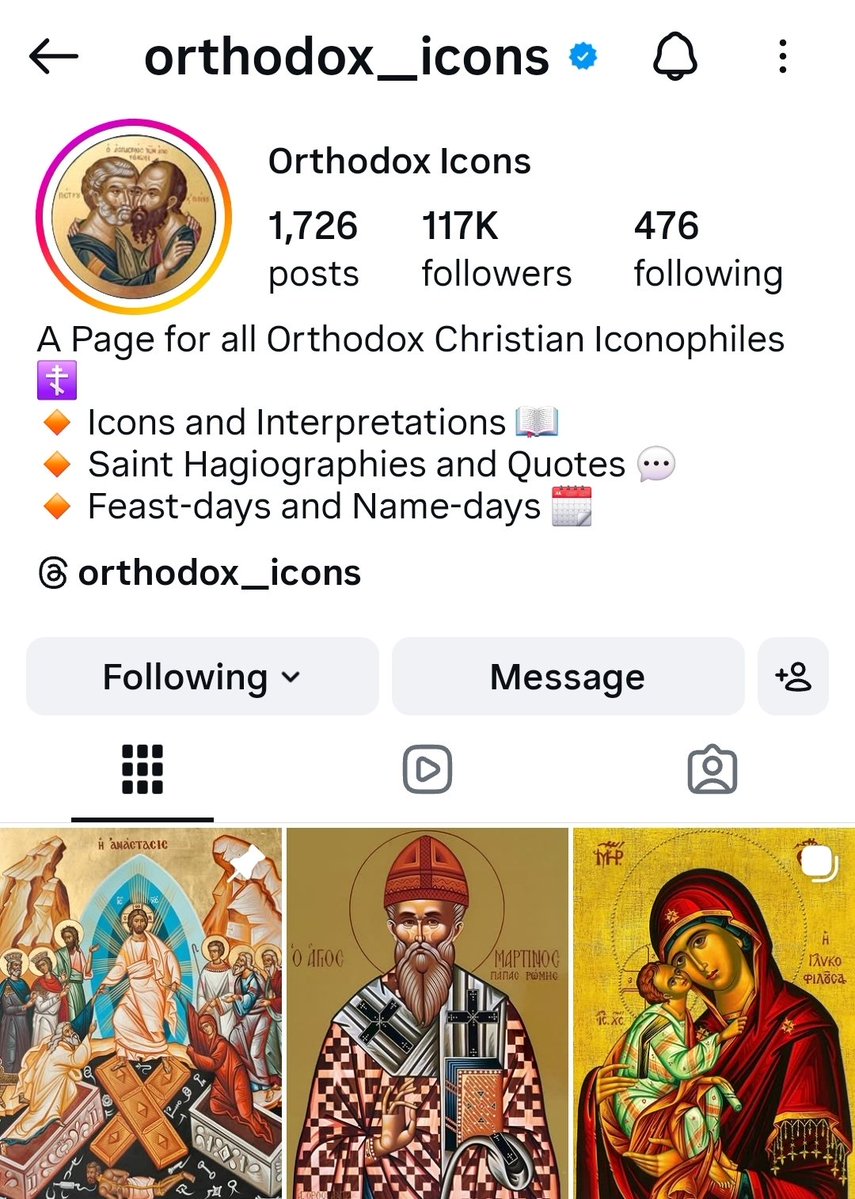 orthodox_33ad's tweet image. A heartfelt thank you to orthodox__icons (Instagram) for the incredible dedication and consistency in sharing the beauty of our Orthodox faith 🙏☦️

Throughout Holy Week and long before you’ve blessed us with sacred icons, the lives of the Saints and meaningful explanations that