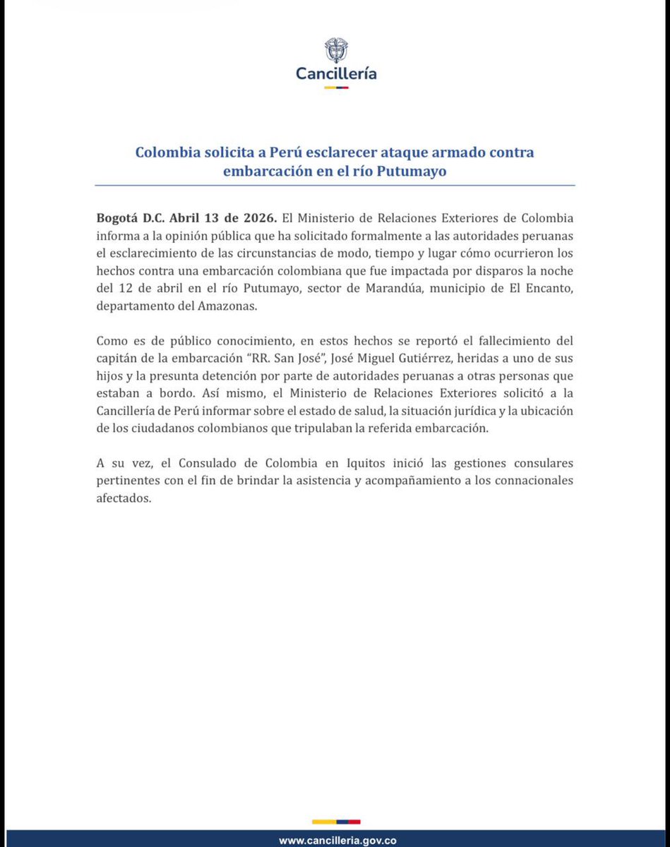 Cancillería Colombia tweet media