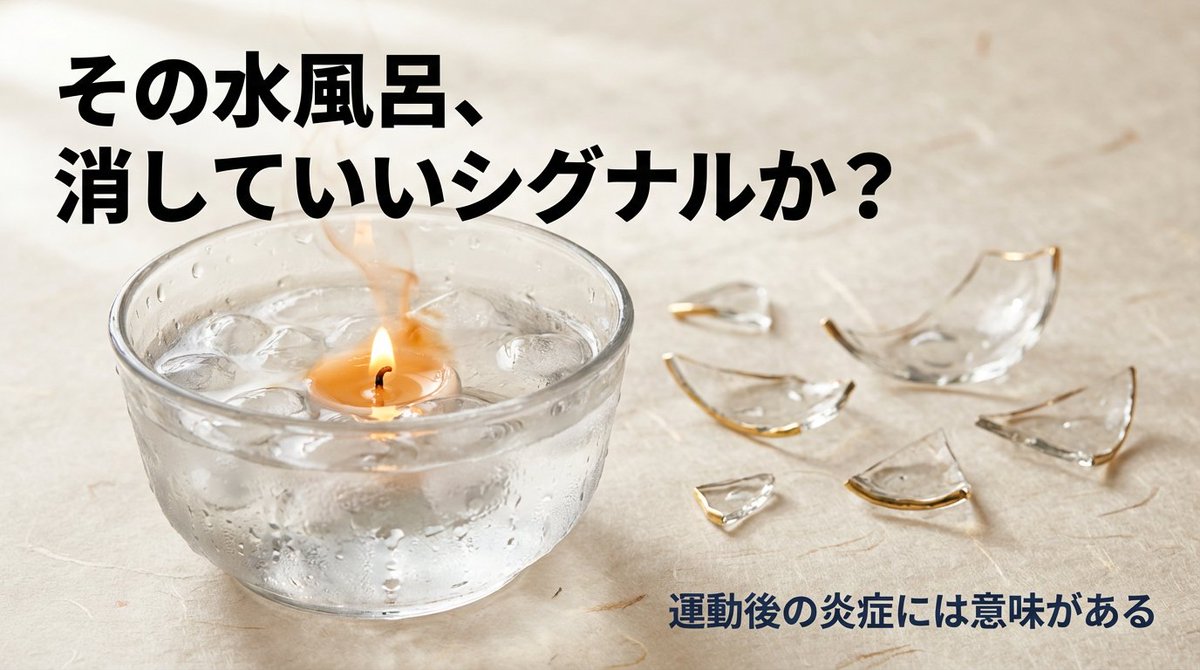drmosari's tweet photo. 運動後に水風呂に飛び込む人にひとつ知っておいてほしいことがある。

高強度の運動後に起きる急性炎症は、免疫細胞を呼んで老化細胞を掃除するシグナルになっている。

冷水浴はこの炎症を抑える方向に働く。つまり掃除のシグナルごと消してしまうリスクがある。
ロキソニンや冷水浴が筋肥大の適応を鈍らせるデータは以前から出ている。

全部やめろとは言わない。特に競技アスリートにとってはリカバリーは重要だ。ただ「運動後の炎症に意味がある」という視点は持っておいたほうがいい。