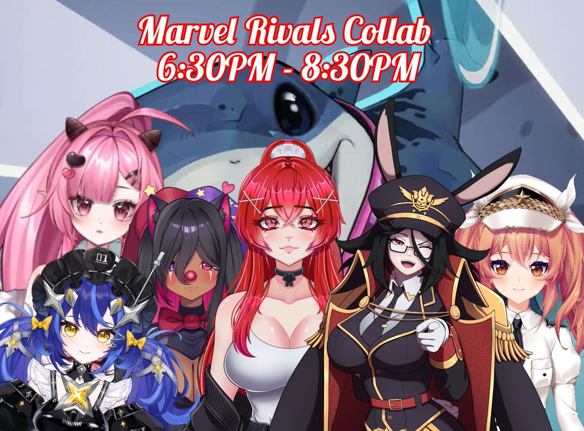 YurikoCorvera's tweet photo. this is a follow up post to the previous one!
These are the collabs for Saturday!

Overwatch Collab II we have:
@PetalsTearVT @nymphinavi @Lilli_KatVT @creoncrayon and @molaniii_ 

Super Battle Golf Collab II we have:
@ElaraVtuber @AriaAltairVT @luma_illustrate @Dronaiya @kamiikiaravt @SoaOwa @HangelVT and @/SaishoVibes

and last one! Marvel Rivals Collab we have:
@SoaOwa @oishisuzu @CelesteSolaria @WarBunni and @AdmiralTrina 

i hope to see y'all there with all these fun collabs!! ^.^ 🖤❤️