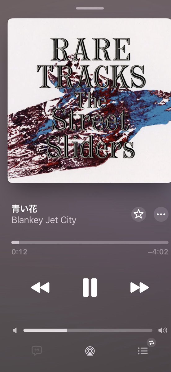 最近の脳内BGM。
ブランキー、青い花。そういえば、今年はまだベンジーに会えていない。

で、iTunesさんの反乱？でアルバム画像がなぜかスライダーズ笑