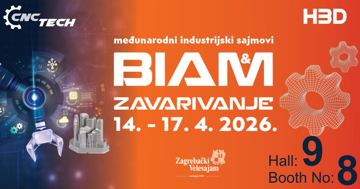 HBDAdditive2015's tweet photo. Day 1 at BIAM &amp; WELDING 2026 is on in Zagreb! 

Visit HBD at Hall 9, Booth 8, 14–17 April, to explore industrial metal 3D printing for aerospace and mold &amp; die applications. 

See you at Zagrebački Velesajem. 🙌 https://t.co/jdOcPtqL3v