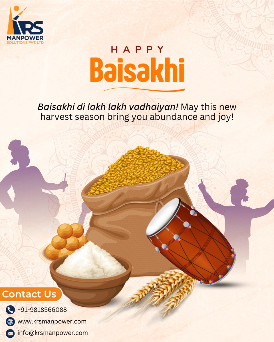 KrsManpower's tweet photo. Happy Baisakhi! 🌾✨
Wishing you happiness, success, and a season full of blessings!

#Baisakhi #HappyBaisakhi #FestiveMood #GoodVibes #CelebrateLife https://t.co/2w7f2FQYiP