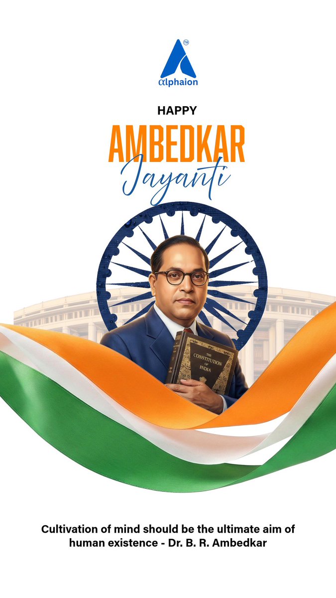 Alphaion_in's tweet photo. Alphaion honors the legacy of B. R. Ambedkar — empowering minds, inspiring innovation, and building a future rooted in equality. #alphaion #ambedkarjayanti #india https://t.co/dT4CZK6Few