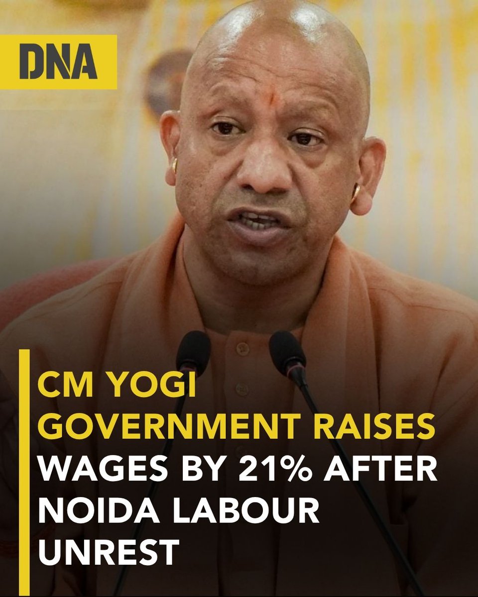 dna's tweet image. Uttar Pradesh Chief Minister Yogi Adityanath has increased the interim minimum wages by about 21 per cent for workers in Gautam Buddha Nagar and Ghaziabad, following massive protests in Noida Phase 2 on Monday.

Read here: dnaindia.com/india/report-n…

#NoidaWorkersProtest #CMYogi