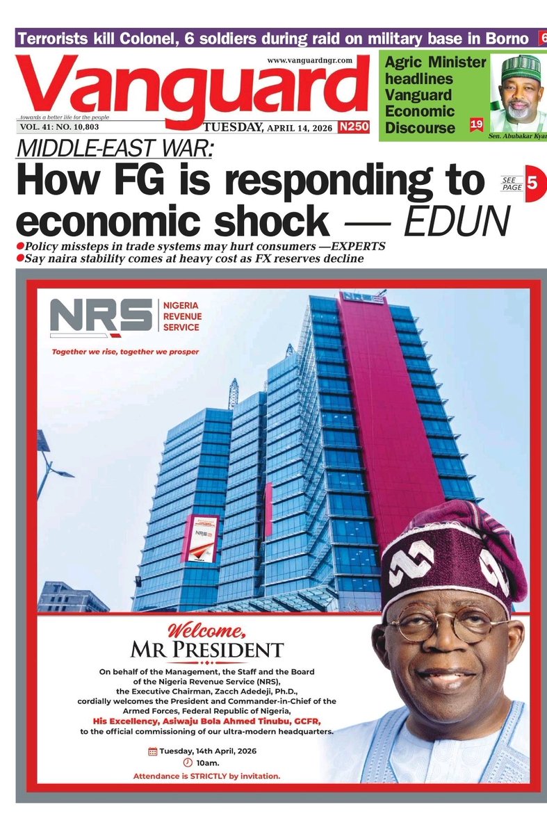 Vanguard Newspapers tweet media