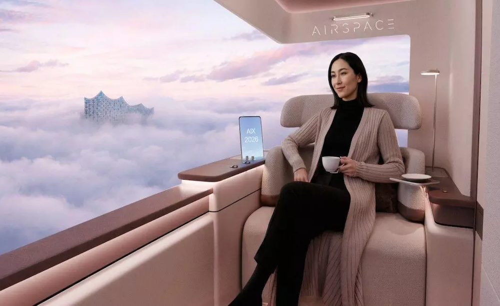 AeronewsGlobal's tweet photo. Airbus showcases First Class Suite concept for A350-1000.

The study shows how Airbus is further developing the A350-1000’s interior to accommodate a larger, exclusive First Class cabin which is fitting for a flagship product.

https://t.co/r3IxwHR6CP https://t.co/59kPScFbej