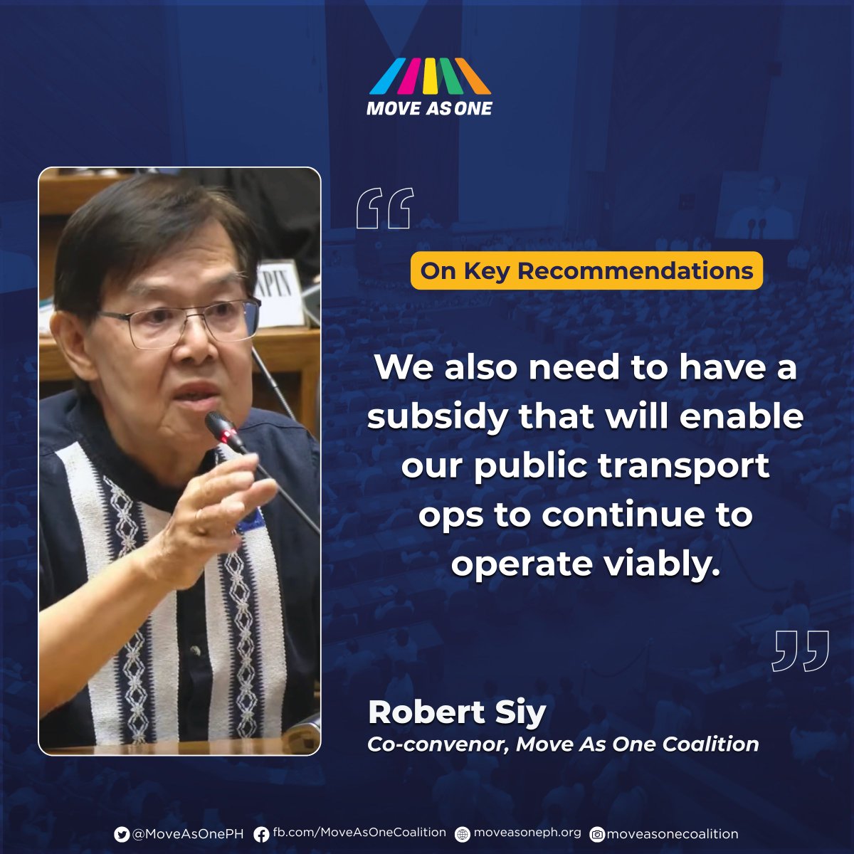 MoveAsOnePH's tweet photo. What happens when fuel prices rise?
More Filipinos are forced to walk, bike, or rely on public transport systems that are not yet ready to support them.
At the recent joint committee hearing, Move As One Co-convenor Robert Siy emphasized this. https://t.co/5pOrCiDpSx