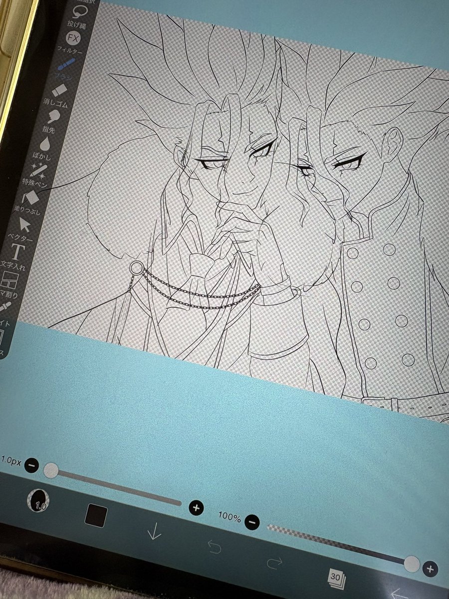 イケメンな顔面2人も描いてるし
いい休日なのでは（2回目）