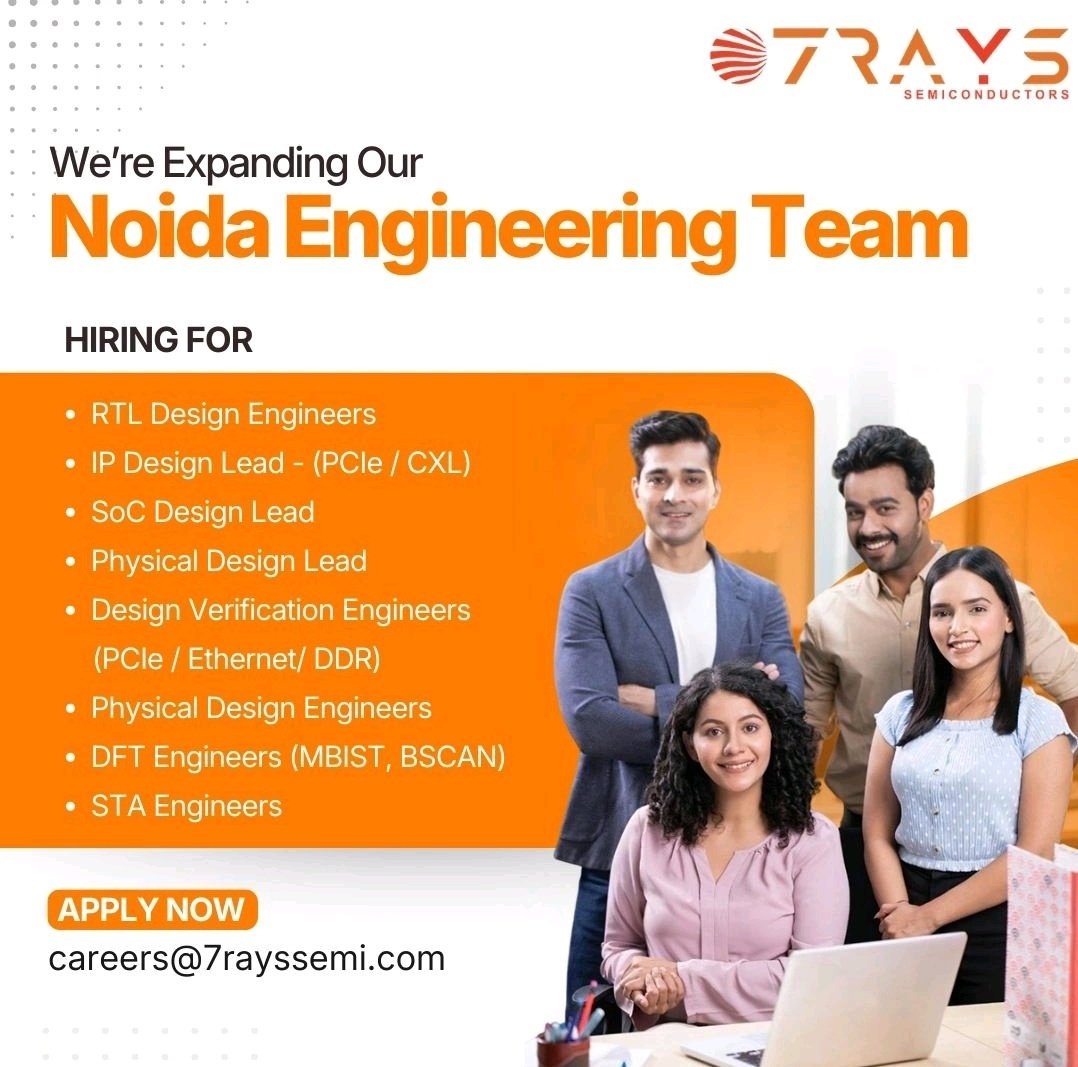 NoidaUpdatesX's tweet image. Bengaluru based SoC &amp;amp; VLSI design firm 7Rays Semiconductors is expanding in Noida. Firm has taken another office in Expressway Sector #Noida #SoC #vlsi