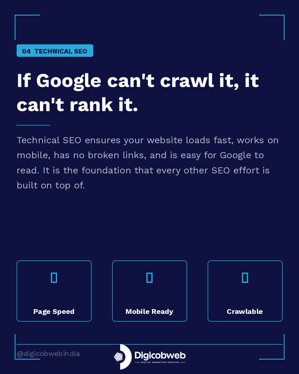 digicobweb's tweet photo. SEO for small businesses in India means making your website visible to people who are already searching for exactly what you offer without spending on ads every single month.

Swipe through all 6 slides to understand the four pillars of SEO your competitors are already using. https://t.co/4p4ELgCn10