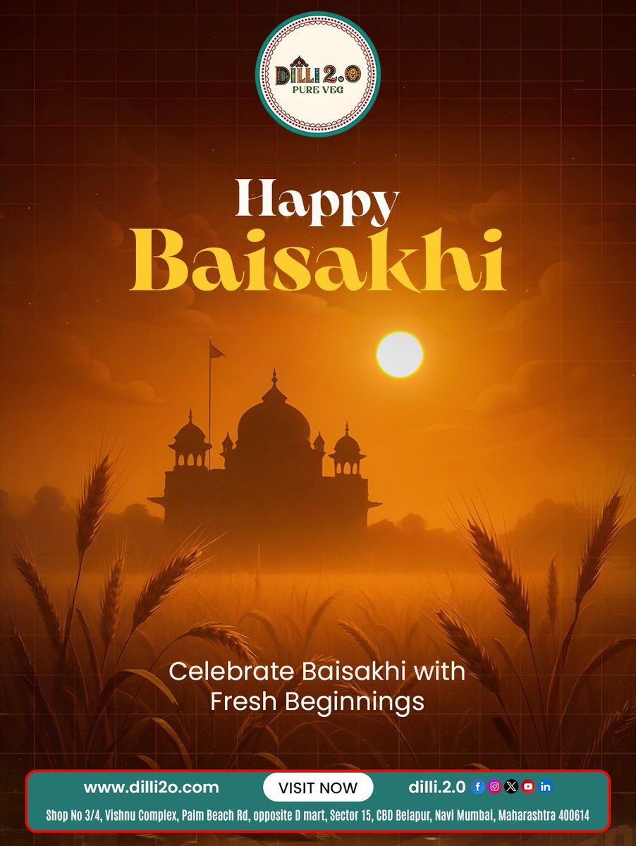 Dilli2oO's tweet image. Celebrate Baisakhi with flavours that feel fresh and festive at Dilli 2.0
#baisakhi #festiveseason #indianfood #pureveg #punjabifestival #familydining #foodlovers #navimumbai #cbdbelapur #dilli20 #restaurantvibes #festivevibes