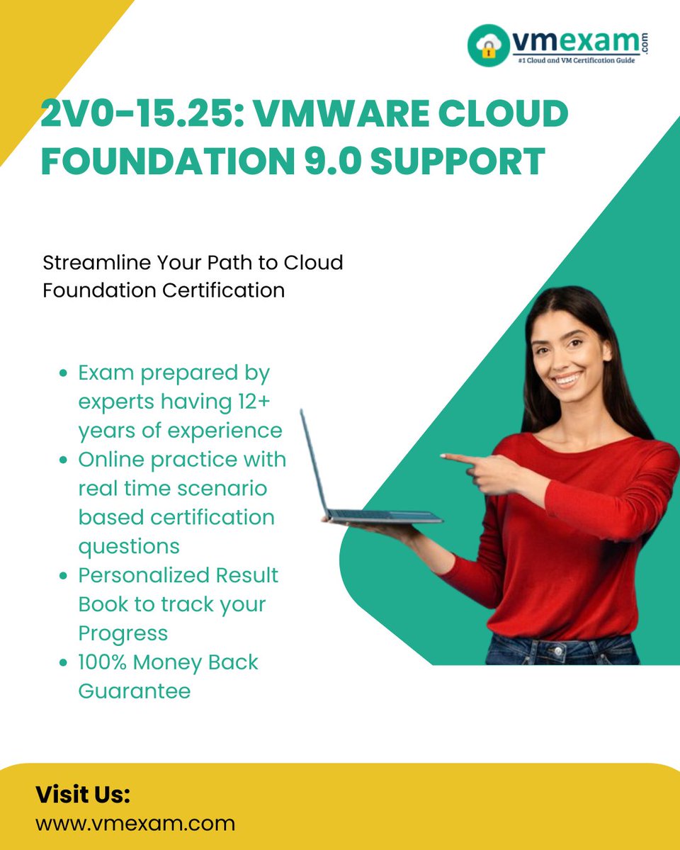 Studying for the 2V0-15.25 Exam?

Build confidence in VMware Cloud Foundation 9.0 Support with focused prep, smarter review, and exam-aligned practice.

Explore here: vmexam.com/vmware/2v0-15-…

#VMware #CloudFoundation