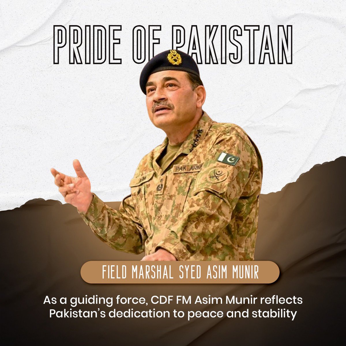 A symbol of strength, vision, and national pride 🇵🇰 CDF FM Asim Munir stands at the forefront, guiding Pakistan with clarity and purpose.

#PakPrideFMAsimMunir
