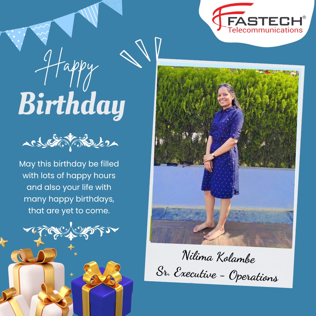fastech_T's tweet photo. Wishing Nilima Kolambe a very Happy Birthday!
May this year bring you immense growth, happiness, and success.
.
.
#HappyBirthday #BirthdayWishes #EmployeeBirthday #EmployeeSpotlight #BirthdayCelebration
#Mumbai #Fastech #FastechFamily #fastechtelecommunications https://t.co/QnYhgxKxm7