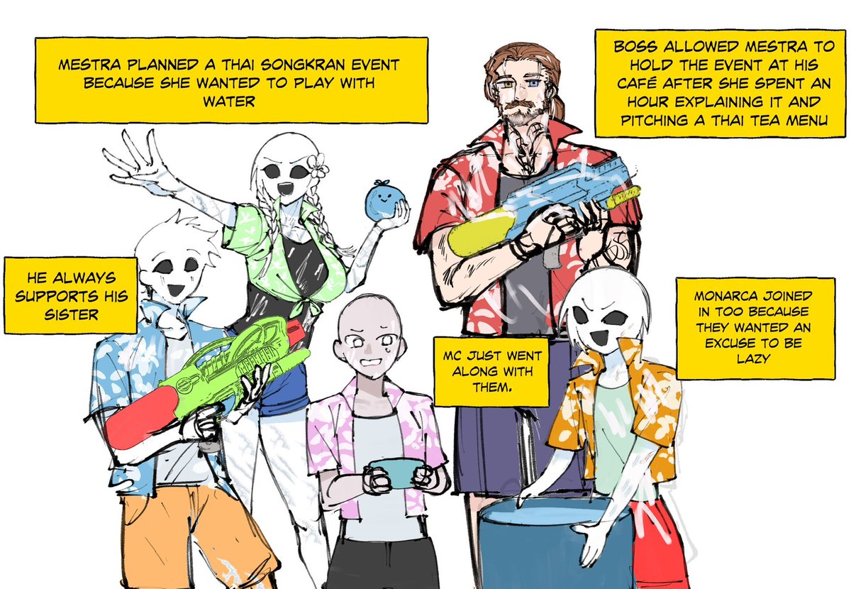 MerryM13508's tweet image. I want everyone to enjoy the Songkran festival.
So cafe has a Songkran theme.#tfc