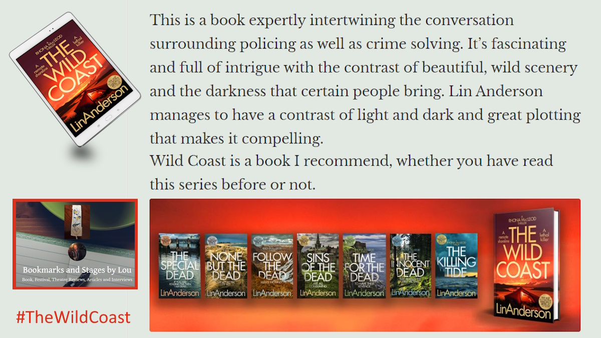 Lin_Anderson's tweet image. #Review by Lou - THE WILD COAST - 'This is a book expertly intertwining the conversation surrounding policing as well as crime solving.' mybook.to/WildCoast  #TheWildCoast #LinAnderson #Thriller #CrimeFiction