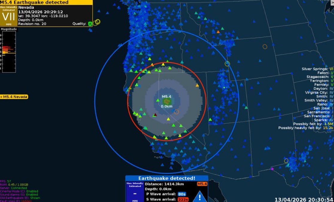 doyaksec's tweet image. #US #Earthquake near #CarsonCity, #Nevada, upgraded to #magnitude 5.7. - #USGS/#EMSC