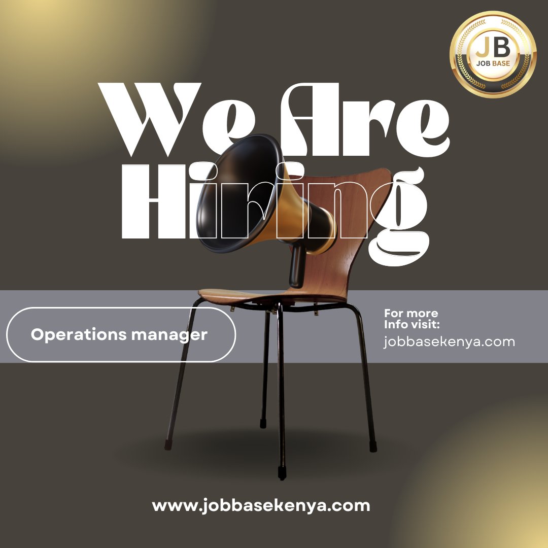 JobBasekenya's tweet image. #jobs #jobvacancy #jobsearch #jobseekers #jobopportunity

Operations Manager 

Location: Nairobi 
Education level: Bachelor /Diploma
Deadline: Rolling basis 

To learn more about the vacancy and apply: jobbasekenya.com/2026/04/operat…