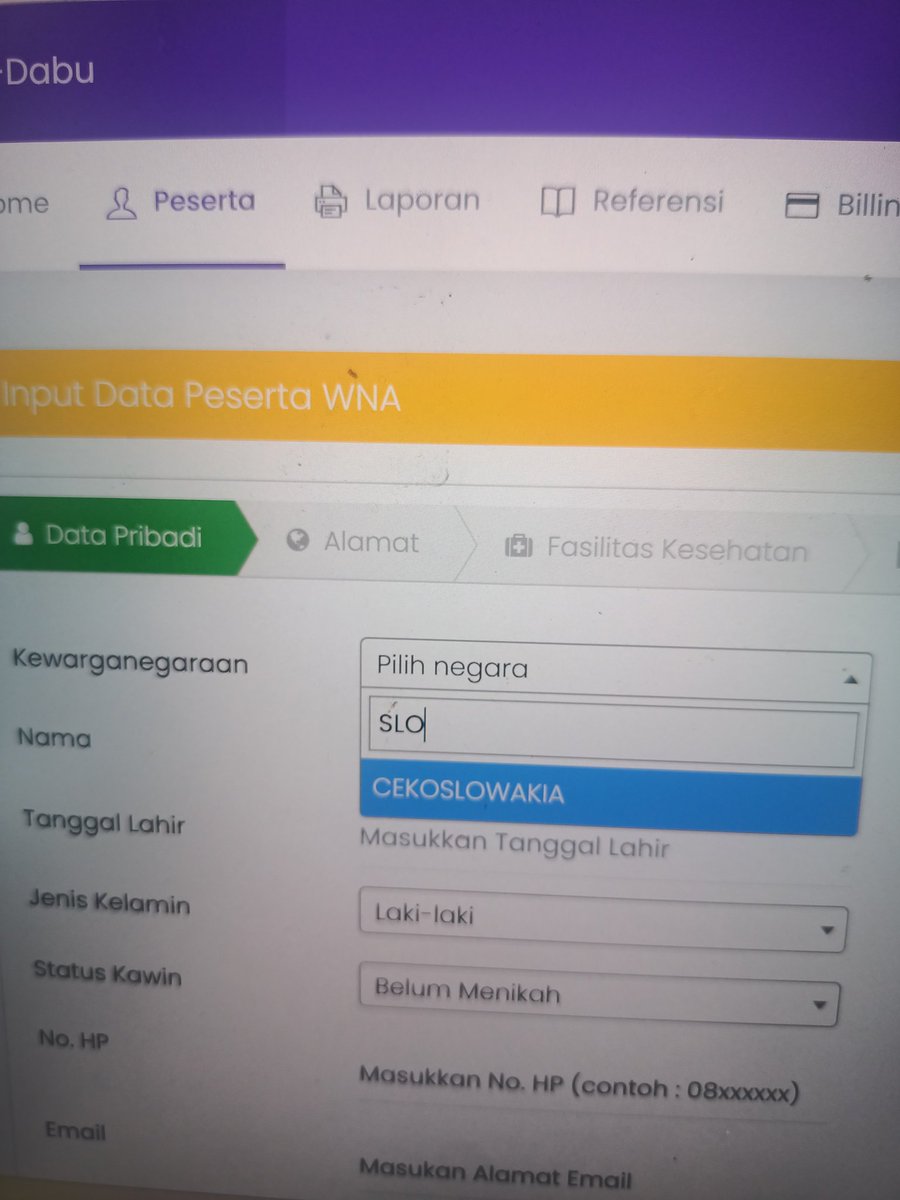 vr_permata's tweet photo. @BPJSKesehatanRI Sudah saya coba, tidak ada Slowakia, adanya Cekoslowakia. Tolong segera diupdate!! Kapan kira-kira update nya? @BPJSKesehatanRI https://t.co/Ta2RRaYKmG