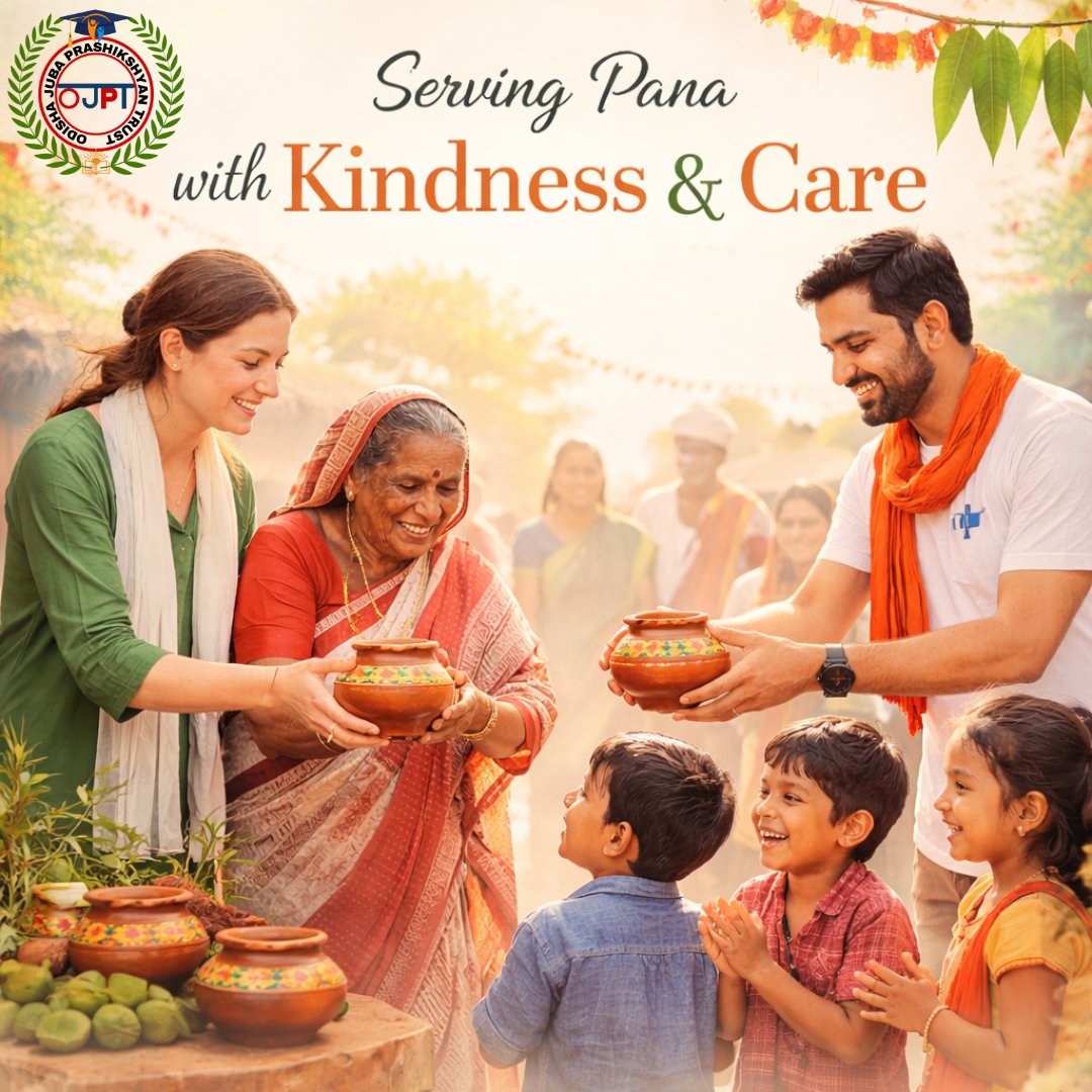 OJPTrust's tweet photo. 🌼𝗦𝗲𝗿𝘃𝗶𝗻𝗴 𝗣𝗮𝗻𝗮 𝘄𝗶𝘁𝗵 𝗞𝗶𝗻𝗱𝗻𝗲𝘀𝘀 & 𝗖𝗮𝗿𝗲  🌼

ପବିତ୍ର ପଣା ସଂକ୍ରାନ୍ତିରେ ସେବା, ସ୍ନେହ ଓ ସହଯୋଗର ଏକ ସୁନ୍ଦର ପରମ୍ପରା 💛

ଏକ ଘଟି ପଣାରେ ମିଳେ ଭଲପାଇବା, ହସ ଓ ମନର ସନ୍ତୋଷ 🍹✨

On this auspicious Pana Sankranti, let’s celebrate by sharing joy, spreading kindness, and keeping our traditions alive.

Because the true essence of the festival lies in caring, giving, and togetherness 🤝🌿

#PanaSankranti #ServeWithCare #OdiaCulture #SpreadKindness #FestiveJoy #Togetherness #ojpt