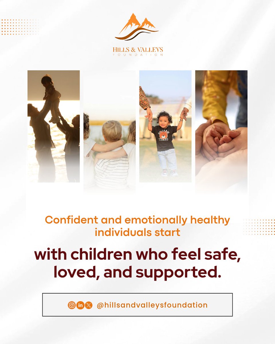 HVFndn's tweet photo. Children’s mental health matters just as much as physical health. When kids feel safe, loved, and heard, they grow into confident individuals.

Support them by listening, creating safe spaces, encouraging routines, and seeking help when needed.

#HillsAndValleysFoundation https://t.co/36oOURxGB4