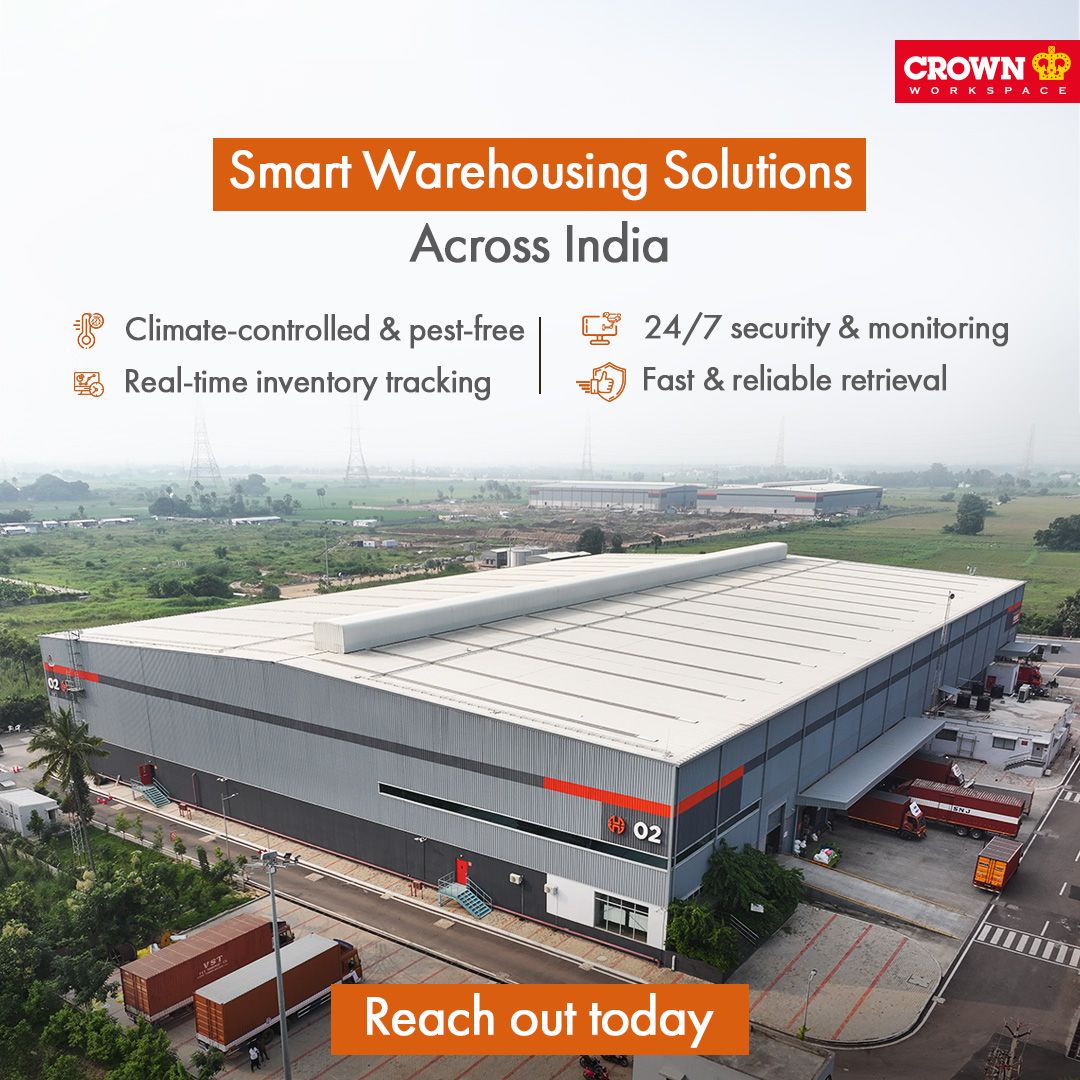 CrownWorkspace's tweet image. Finding the right storage partner can make all the difference. With secure and scalable solutions, we help businesses stay organized and efficient. ​

Let’s optimize your warehousing today. ​

Contact us: bit.ly/414wuhH

#CWSIndia #Warehousing #StorageSolutions
