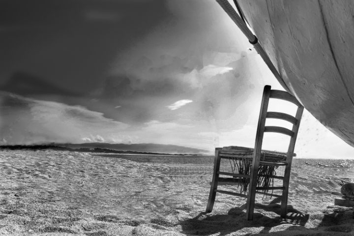 salvomassara's tweet photo. Art of the Day! "wooden chairs and fishing boat". Buy at: https://t.co/MVRy1IKsL0 https://t.co/4d2U0UjQaT