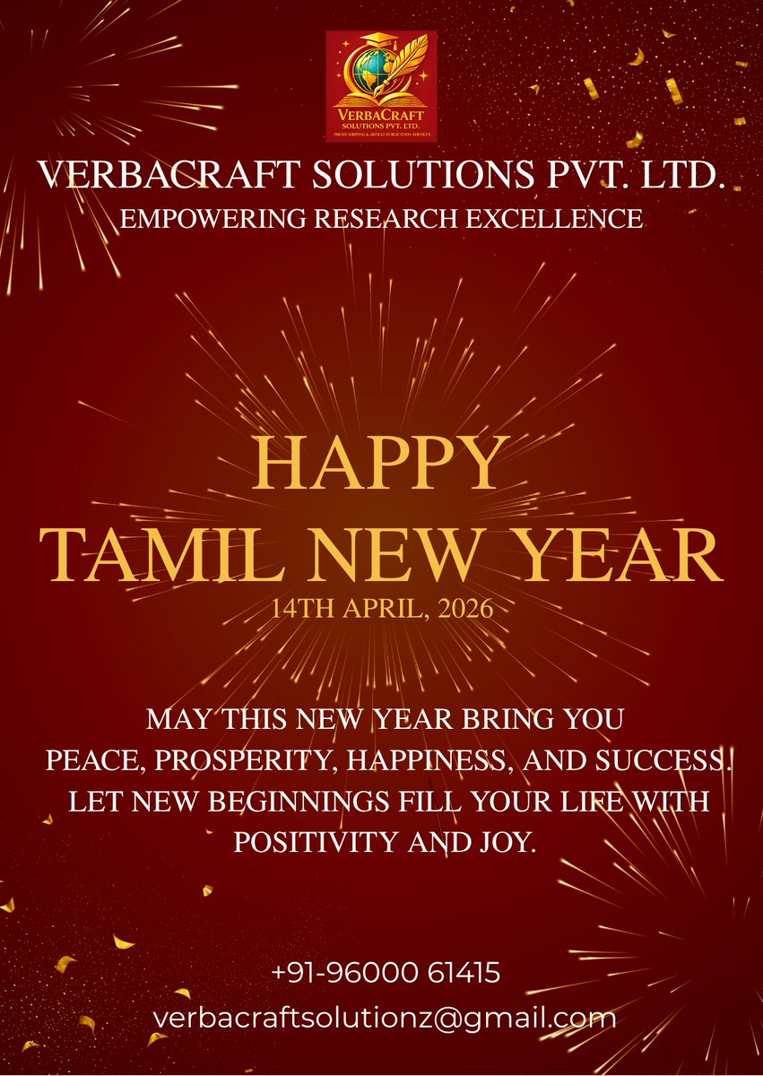 Verbacraft1980's tweet image. VerbaCraft Solutions Pvt. Ltd.
Contact: +91-96000 61415, Mail: verbacraftsolutionz@gmail.com
#PhDSupport #ResearchPaper #JournalPublication #VerbacraftSolutions