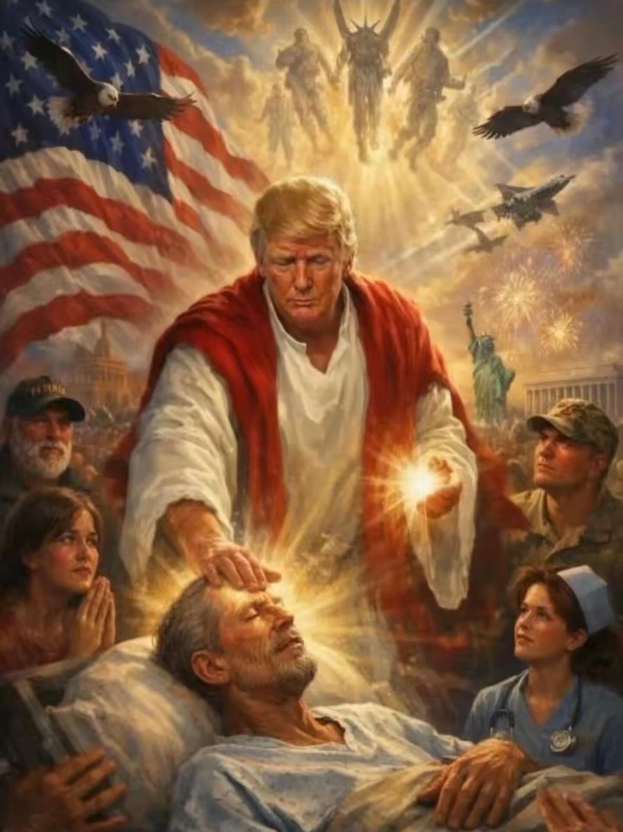 godfish_2's tweet photo. This is why we need discernment.  When you you have to vote between two evils which is, or will be worse? #blasphemy #trump #potus I do NOT believe he thought for a second that he believed he looked like a doctor. 
#Jesus #JesusisKing https://t.co/fxjkiN9jyH
