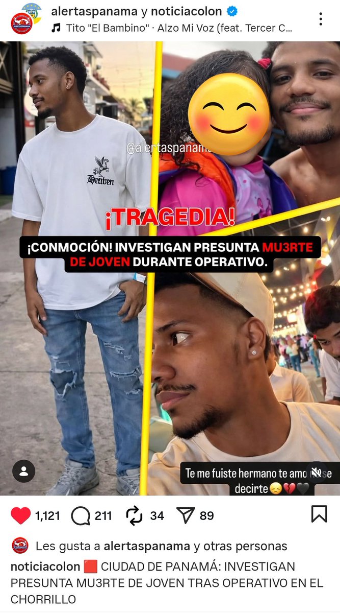 Oigan
...USTEDES supieron?😳

Parece ser q anoche cuando la POLICIA invadió el CHORRILLO para buscar el que asesinó al Sargento,la policía MATÓ a este man
Cuando lo agarraron como supuesto "Sospechoso" echaron el gas pimienta DENTRO del bus donde estaba y el chico era ASMÁTICO.