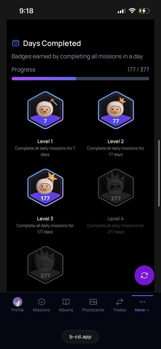 ChileMel7's tweet photo. Got my Level 3 badge for day 177! ⭐️ @b_cdapp https://t.co/CLIDDkm0h1