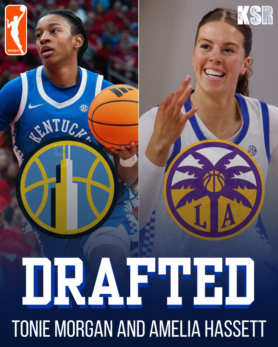 Tonie Morgan goes 32nd to the Chicago Sky and Amelia Hassett goes 35th to the Los Angeles Sparks in the WNBA Draft!

This is the first time ever that three Kentucky Wildcats have been selected in the same draft.

on3.com/teams/kentucky…