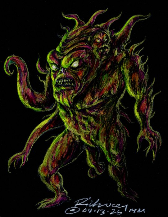 Thedocbot's tweet photo. The new Monday Monster is here and it is FOR SALE! Chills! #mondaymonster #monster #monsterart #drawrick #horror #horrorart #horrordrawing #artforsale #monstermonday #colorpencilart #artforsale #paint https://t.co/wYIIuLdInU