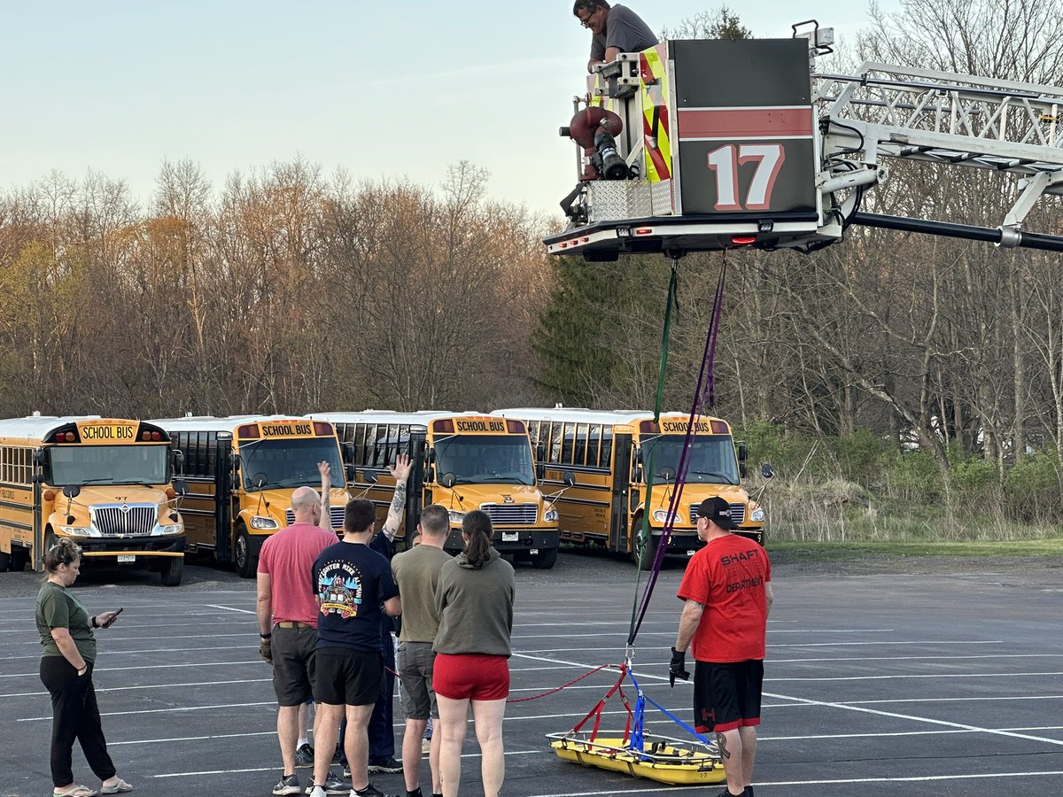 ShaftFire's tweet photo. Shaft Volunteer Fire Department - Station 17 - members trained on hoisting a stokes basket utilizing the aerial device. https://t.co/566P8PDVC1