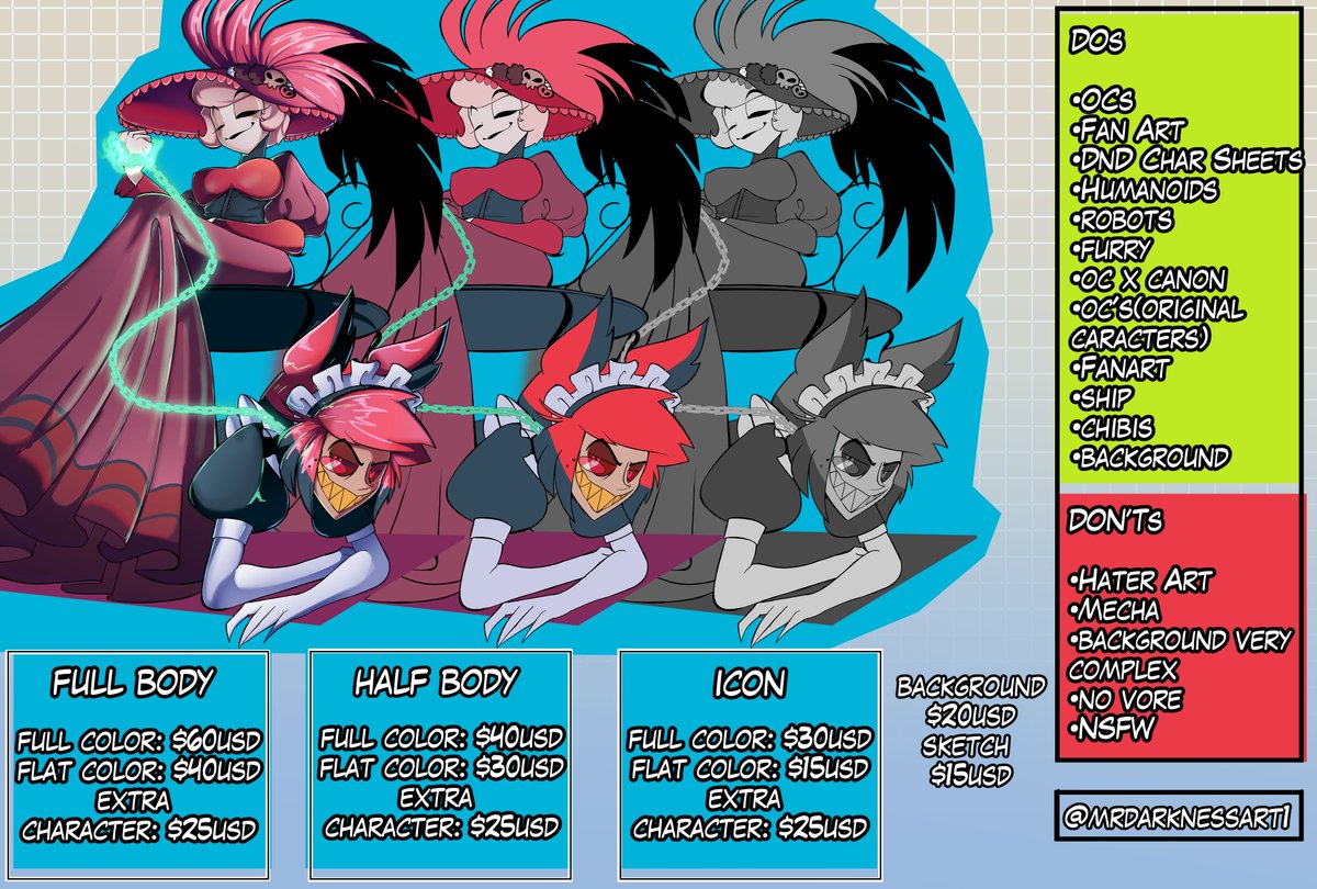 Commissions open!
If you have any questions, feel free to send me a DM 
I’d really appreciate it if you could share and leave a like
#Commissionsopen #Commissions