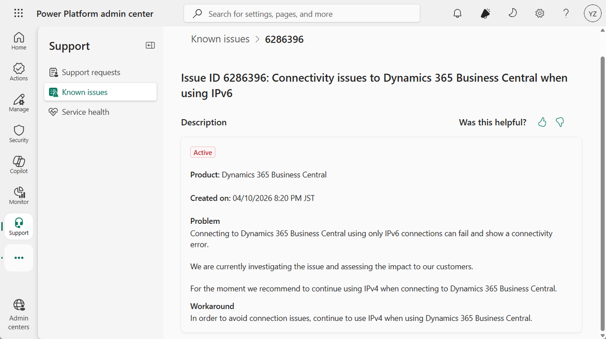 yzhums's tweet image. Business Central known issue: Connectivity issues to Dynamics 365 Business Central when using IPv6
admin.powerplatform.microsoft.com/support/knowni…

#Dynamics365 
#Dynamics
#MSDyn365
#MicrosoftDYN365 
#MSDyn365BC
#businesscentral