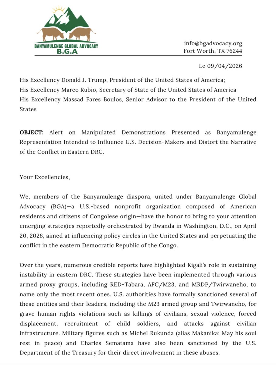 Banyamulenge Global Advocacy (B.G.A) tweet media