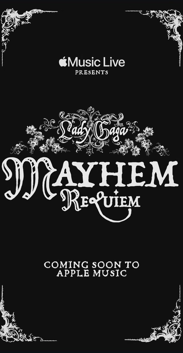blog_cyrus's tweet photo. LADY GAGA ANOUNCES MAYHEM: REQUIEM
COMING SOON IN APPLE MUSIC
#LadyGaga #MAYHEM #LG7 https://t.co/D8fzXe24Q9