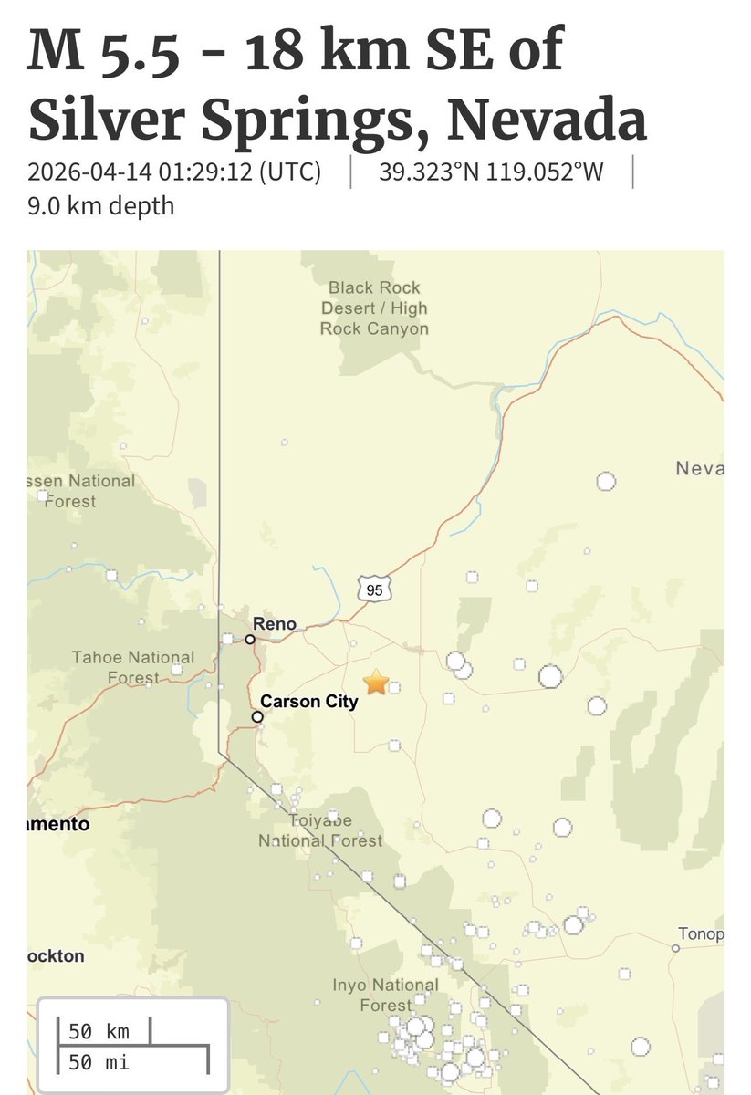 775times's tweet photo. Did you feel that? 5.3-5.5 earthquake centered near Silver Springs at 6:29pm. #reno #sparks #silversprings #nevada #earthquake https://t.co/jx78b0TNLh