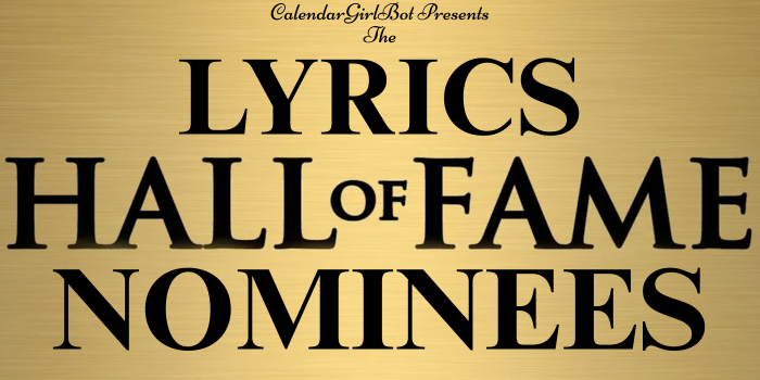 CalendarGirlBot's tweet photo. #LyricsHallOfFameNominees is the #UnHostedHashTags game from @CalendarGirlBot!

What are the lyrics that ALWAYS make you sing...or cringe?

What would YOU nominate to the Lyrics Hall of Fame?

This #HashtagGame is UNHOSTED so please follow, like &amp; re-post your fellow players ❤️ https://t.co/GdmSprkBiP