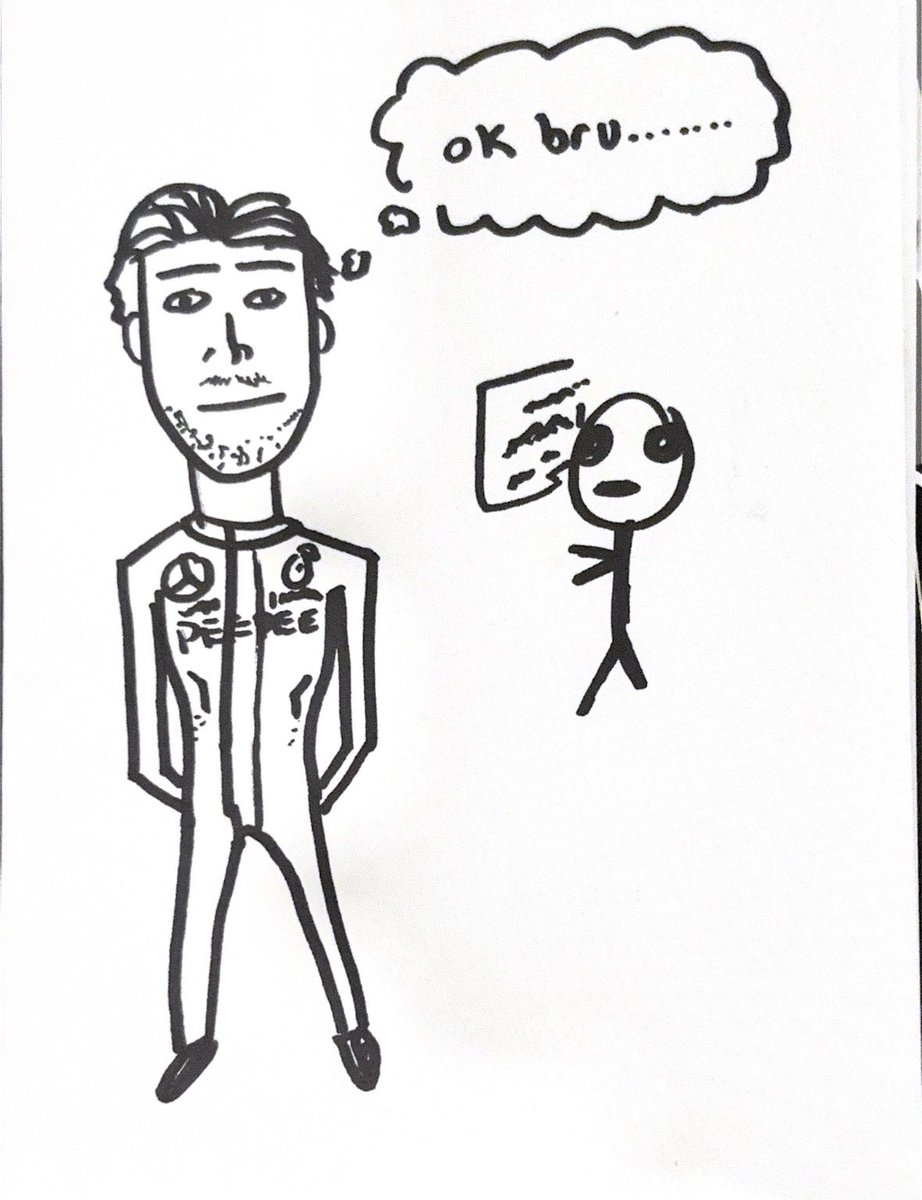 63grussell63's tweet image. they’re explaining the race strategy to him (he is not pleased)