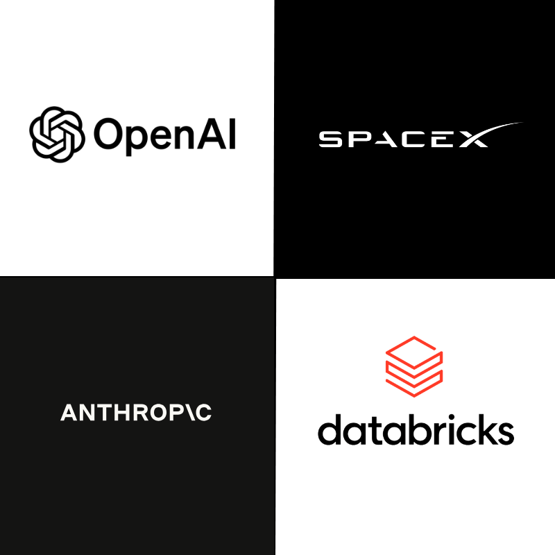 Possible 2026 IPOs: 

• SpaceX → $2 trillion  
• OpenAI → $852 billion   
• Anthropic → $500 billion    
• Databricks → $134 billion  

Which company are you most excited about?
