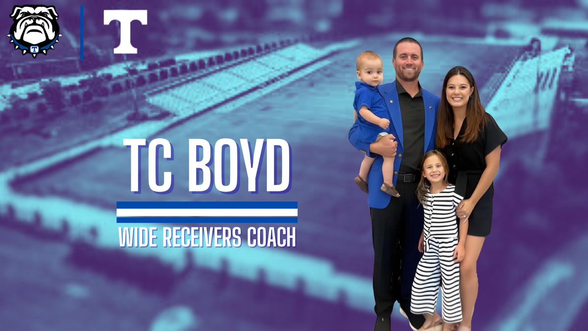 TrionFootball1's tweet photo. Excited to announce that @coachtcboyd has joined our staff. He previously served as the Wide Receivers Coach at Rockmart High School. Go Dogs!!! 🐶 🔵⚪️ https://t.co/r9O6AYYdjW