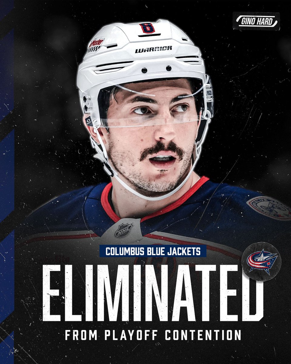 GinoHard_'s tweet image. The Columbus Blue Jackets have been eliminated from playoff contention for the 6th straight season 😬❌️